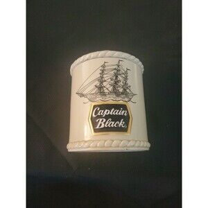 VTG Captain Black Special Ed Ceramic Tobacco Jar Humidor Canister Crock 12 oz